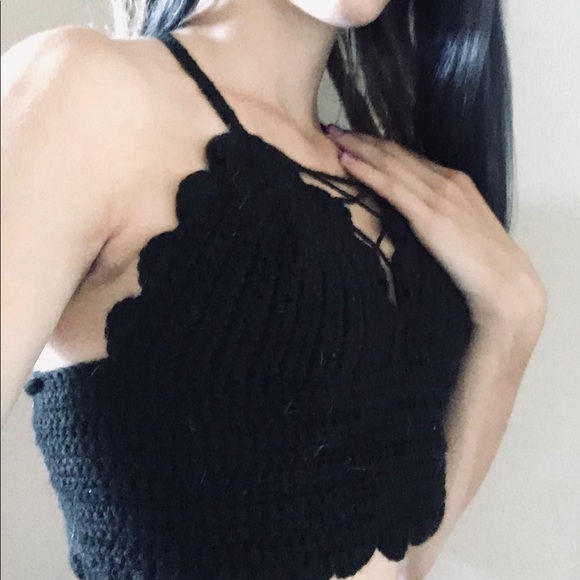 Handmade Crochet Corset Design Crop Top - Picture 2 of 3